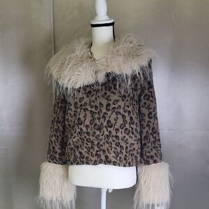 Leopard Print Faux fur Jacket